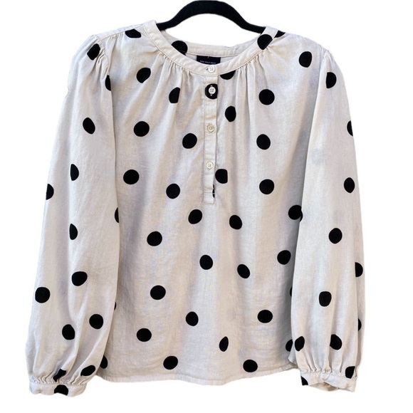 Who What Wear Black Polka Dot Blouse - Picture 2 of 11